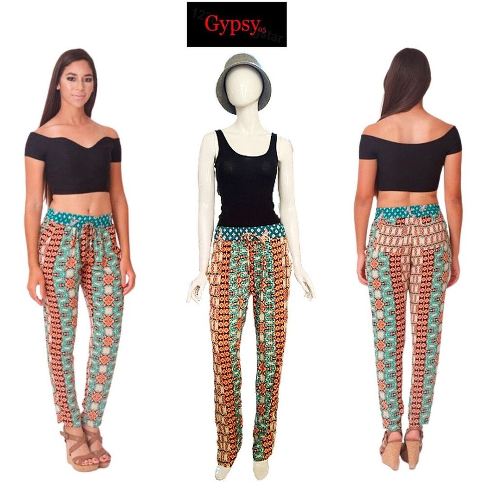 GYPSY05 NEW Bohemian Lima Mosaic Relaxed Slim Pant M